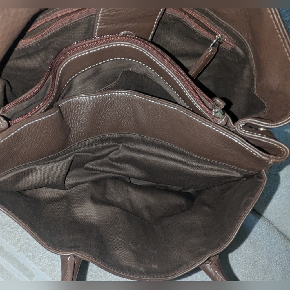 Levenger brown leather handbag. - Picture 12 of 13